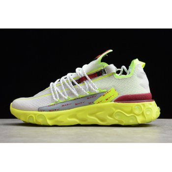 2019 Nike React WR ISPA Pure Platinum Team Red-Volt Glow CT2692-002 Shoes